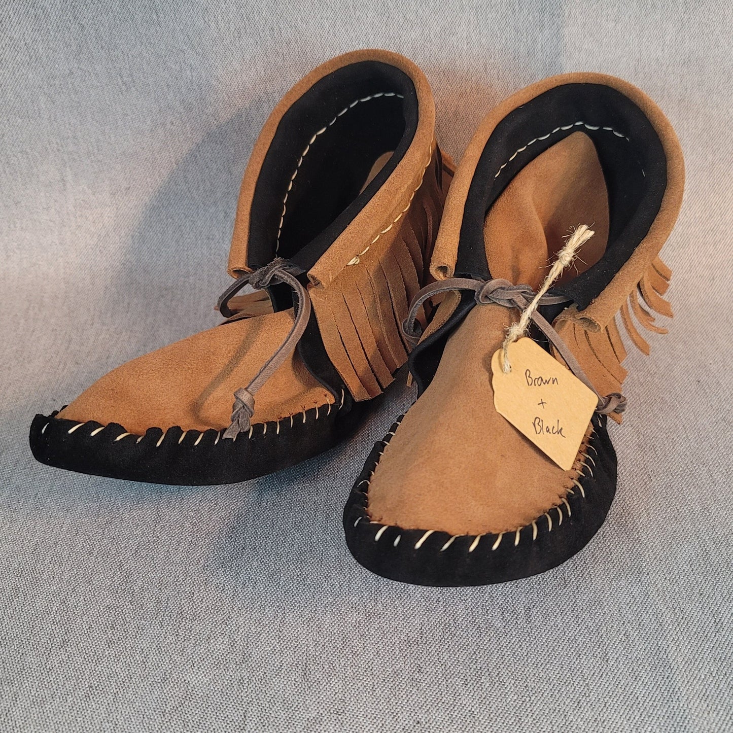 Men's Two Tone Leather High top Moccasins