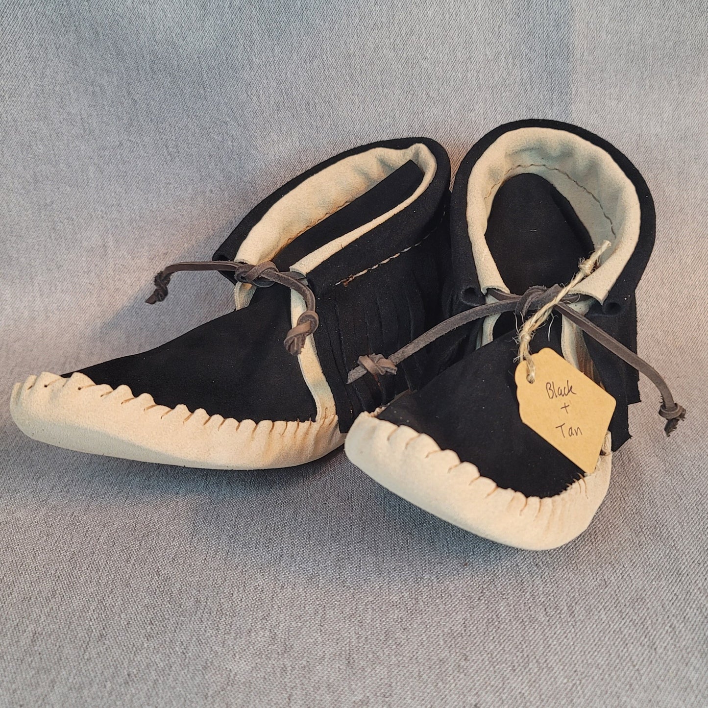 Men's Two Tone Leather High top Moccasins