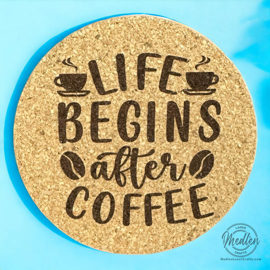 Assorted Coffee and Tea Quotes Cork Coasters