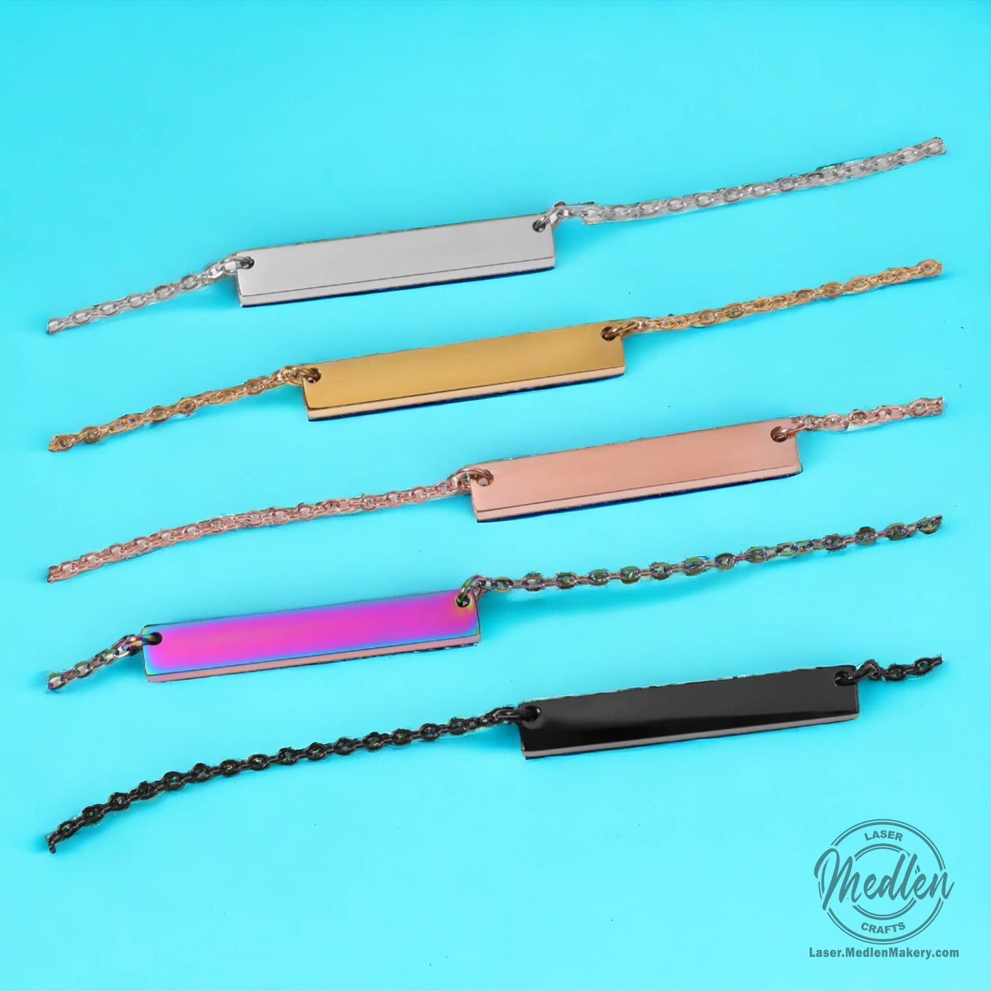 Stainless Steel Bar Necklace - 5 Colors